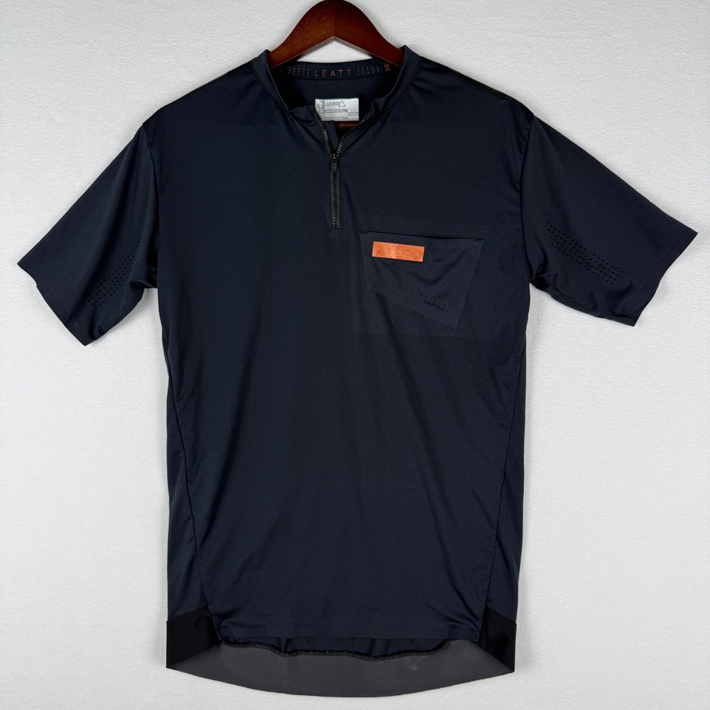 Leatt Jersey MTB Trail 3.0‎ Mens M Black 1/4 Zip Mountain Bike Cycling Pockets